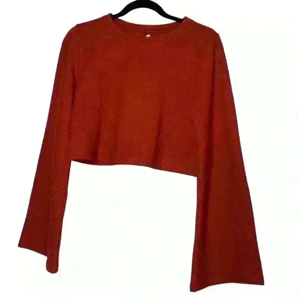 BOG Band of the Free Alize Rust Long Sleeve Crop Top, new with tags - Picture 4 of 7